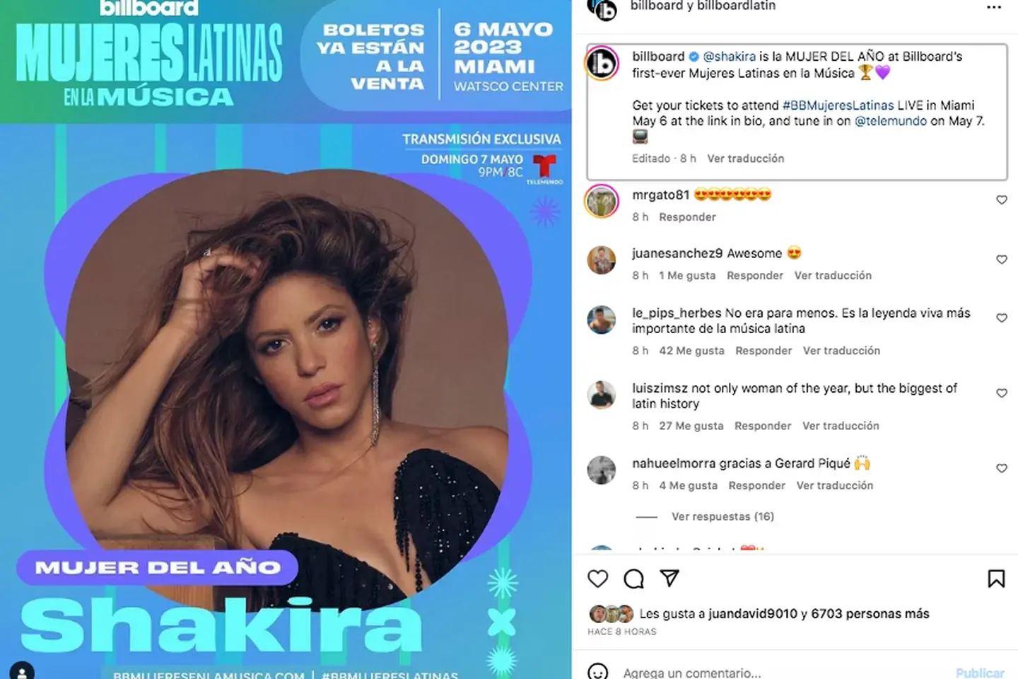 Shakira mujer billboard